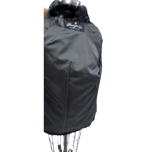 Mob wife Flemington Furs Mink Fur Ranch Natural Blk Mint Sz S/M Matching Hat vtg - Picture 6 of 16